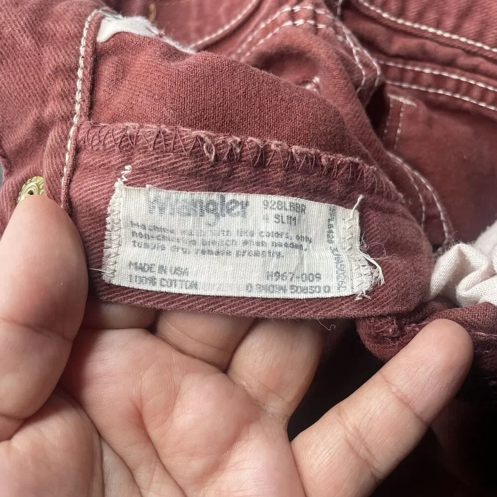 Vtg Wrangler 80s/90s 4 Slim Red Rust Jeans 928L88R Denim Made In USA 3T-4T